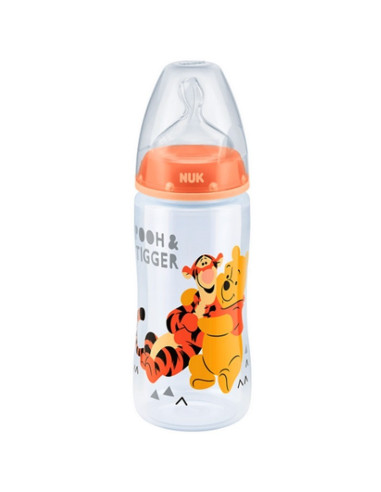 NUK Disney Winnie l'Ourson First Choice+ Biberon  0- 6m 300ml Bague Orange