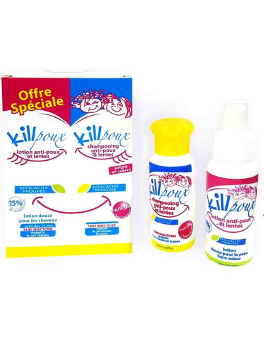 Coffret KillPoux Lotion anti-poux & lentes + Shampoing Anti-poux 100ml